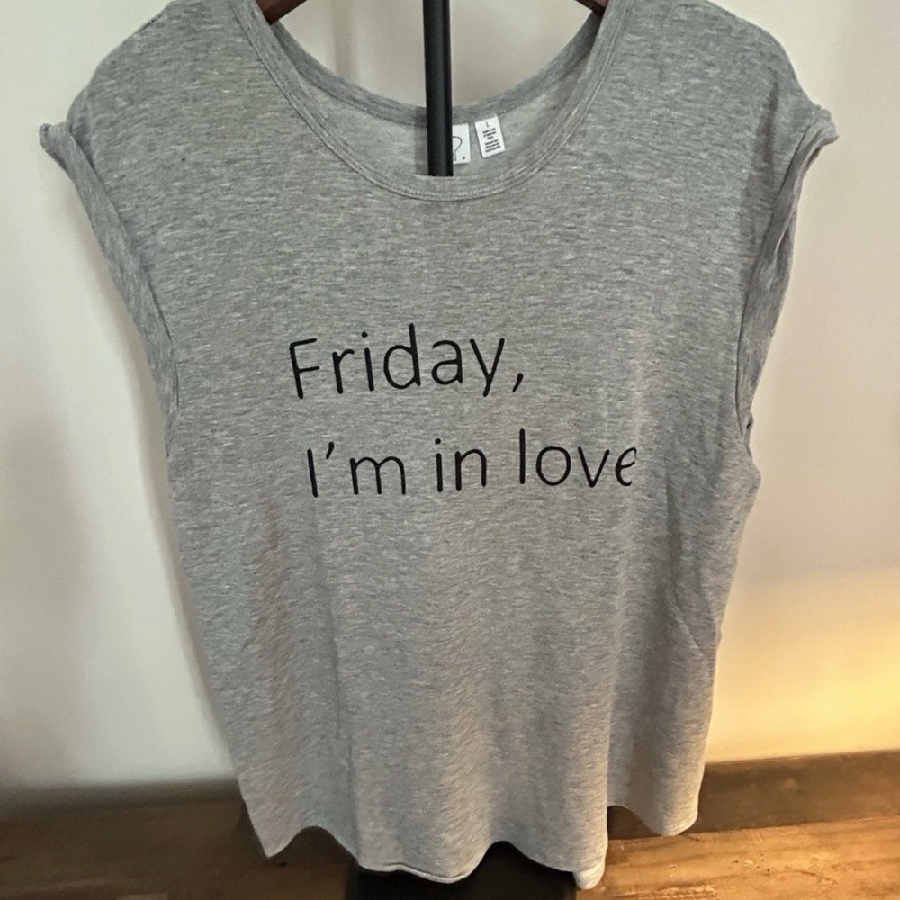 BP Nordstrom Friday I’m In Love Graphic Tee Women’s Large Gray T-Shirt